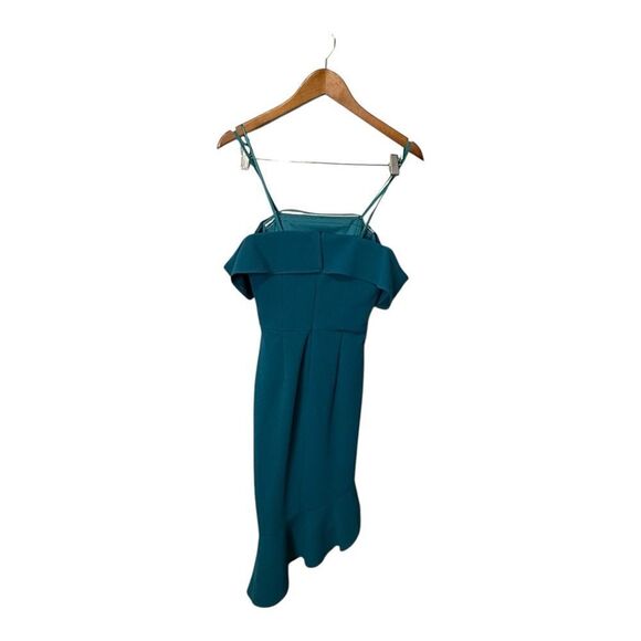 Lumier by Bariano teal off the shoulder asymmetrical cocktail dress. NWOT - Picture 6 of 10